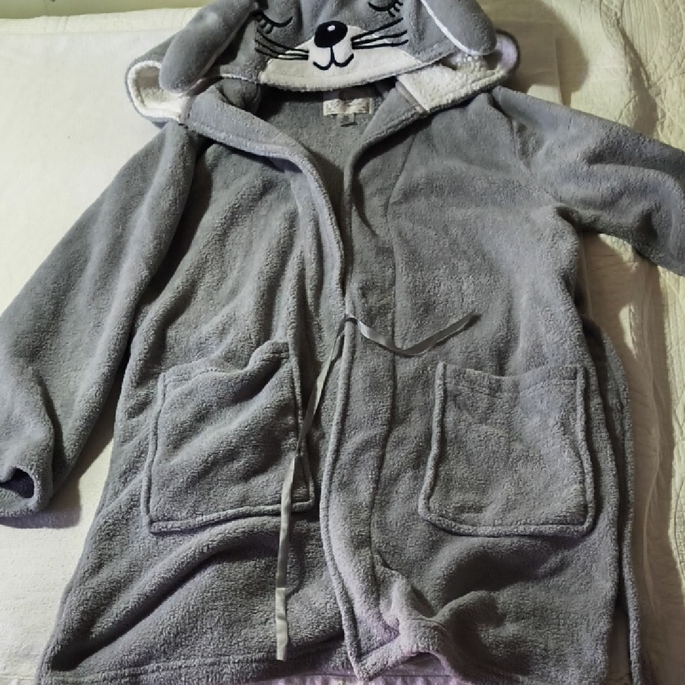 Pj Couture Gray Kids Pajama Robe with Animal Hood